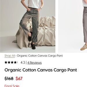Organic Cotton Canvas Cargo Pant - Gray